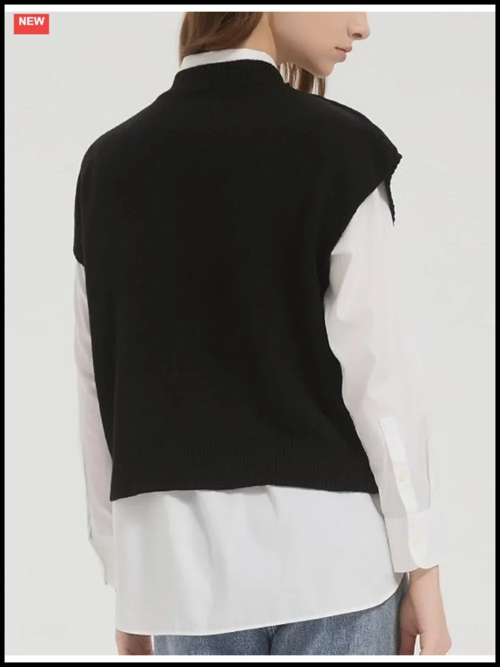 Women's Lightweight Knit Sweater Vest Cap Sleeve Crew Neck